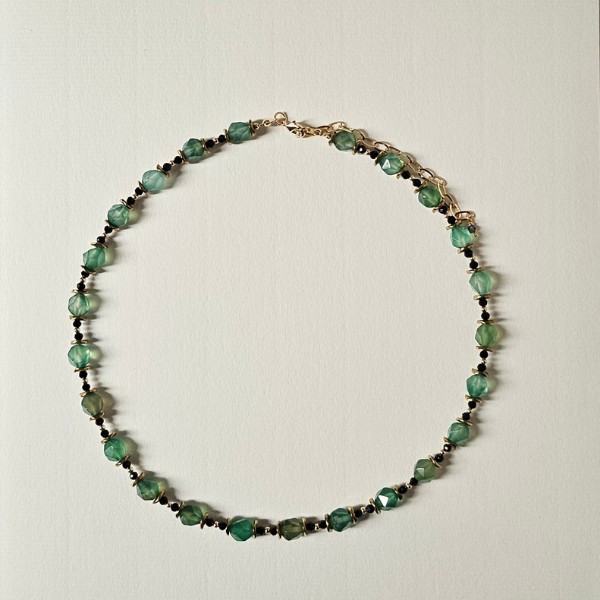 Collar agata verde