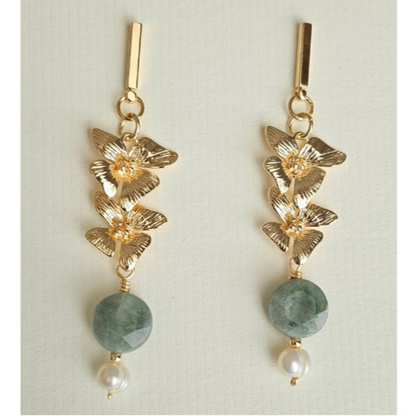 Arete duo floral turmalina