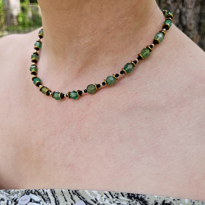 Collar agata verde