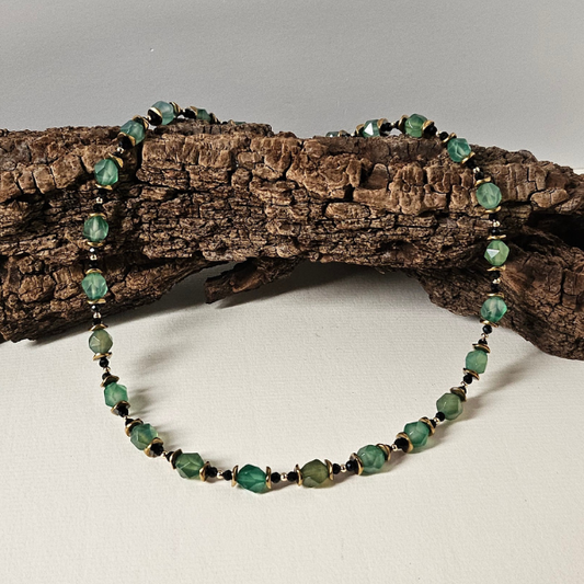 Collar agata verde